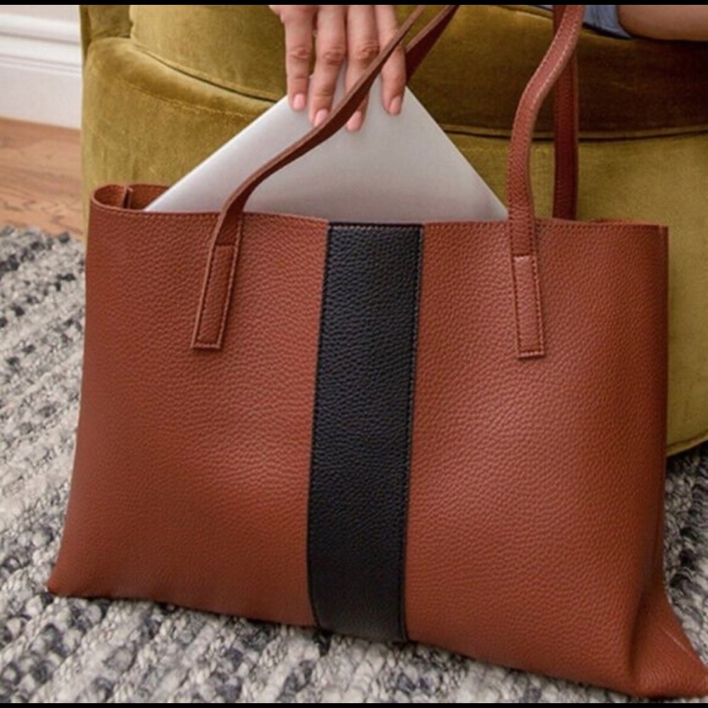 Vince Camuto Laptop Bag 17.5”x 11.5” brown black minimalist